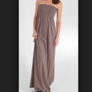Michael Stars Smocked Strapless Maxi Slit Dress